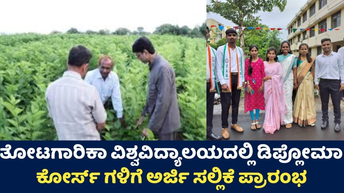 Horticulture Diploma: ತೋಟಗಾರಿಕೆ ವಿಶ್ವವಿದ್ಯಾಲಯದಿಂದ 2 ವರ್ಷದ ಡಿಪ್ಲೋಮಾ ಕೋರ್ಸ್‌ಗಳಿಗೆ ಪ್ರವೇಶ ಆರಂಭ!