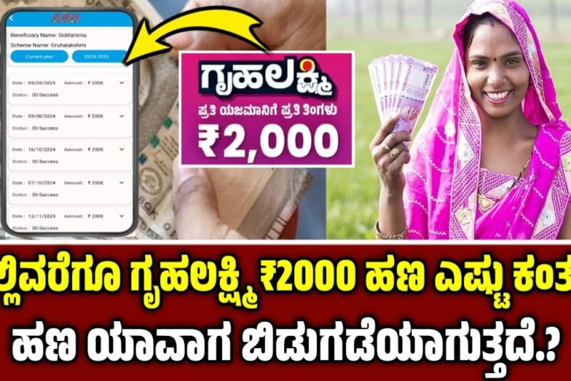 Gruhalakshmi : ಗೃಹಲಕ್ಷ್ಮಿ  ಯೋಜನೆಯ ಹಣ ನಿಮ್ಮ ಖಾತೆಗೆ ಜಮೆ ಆಗುವುದು ಯಾವಾಗ? ಈವರೆಗೆ ಪ್ರತಿ ಮಹಿಳೆಗೆ ನೀಡಲಾದ ಹಣ ಎಷ್ಟು?