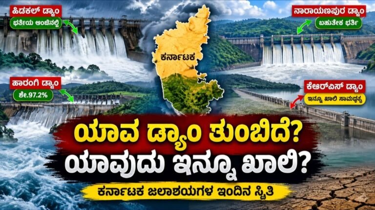Dam Water Level: ಕರ್ನಾಟಕ ಡ್ಯಾಂ ನೀರಿನ ಮಟ್ಟ – ಹಿಡಕಲ್ ಭರ್ತಿಗೆ ಕೇವಲ 0.129 ಮೀಟರ್ ಬಾಕಿ, ಹಾರಂಗಿಯಲ್ಲಿ 97.2% ನೀರು