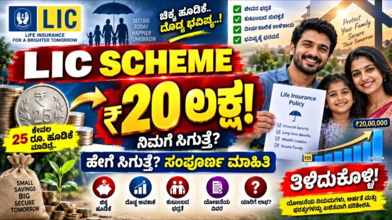 LIC Scheme: ಕೇವಲ 25 ರೂಪಾಯಿ ಹೂಡಿಕೆ ಮಾಡಿದ್ರೆ ನಿಮಗೆ ಸಿಗುತ್ತೆ 20 ಲಕ್ಷ..!